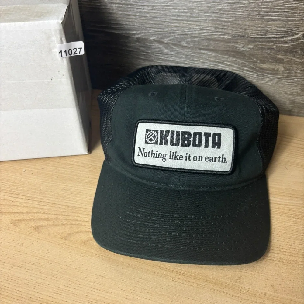 Kubota Hat Cap Snap Back Black Tractor Performance Outdoor Adjustable